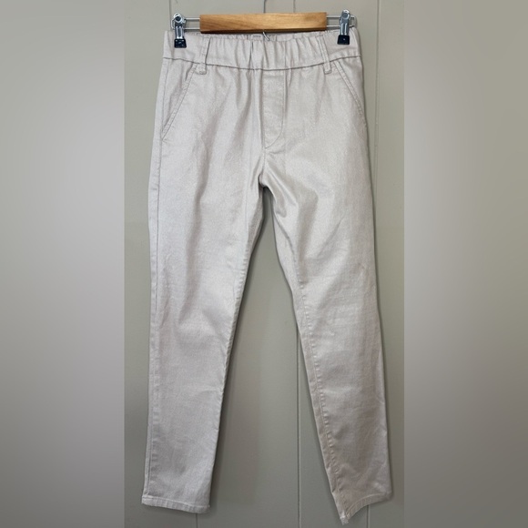 NEW Bevy Flog Dafna Beige/Gold Speck Sold Out Pull Out Straight Pants Size 27 - Picture 2 of 11